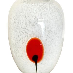 Minimalist MCM Speckle Art Glass Vase
